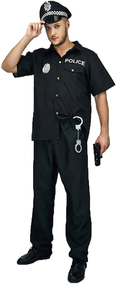 Politie Kostuum Heren – Verkleedpak Carnaval/Feest – Inclusief Pet, Shirt, Broek en Handboeien - Maat M