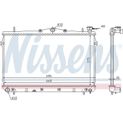 Radiator, motorkoeling NISSENS 62298