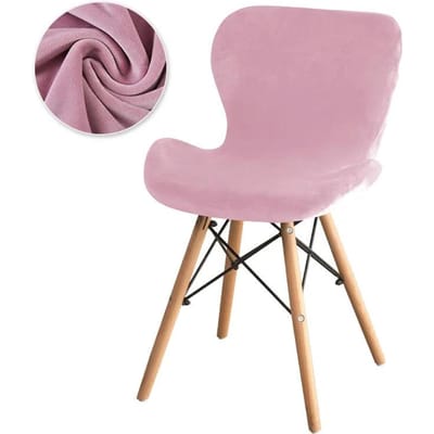 1 st Velours Gebogen Ant Vlinder Vorm Stoelhoes Wasbaar Elastisch Barkrukhoes Effen Kleur Universele Beschermhoezen Huis 1pc Chair Cover gray