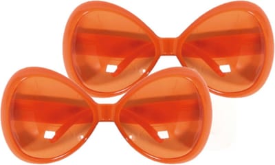 Oranje mega party zonnebril - 2x - voor dames - Koningsdag artikelen - party brillen