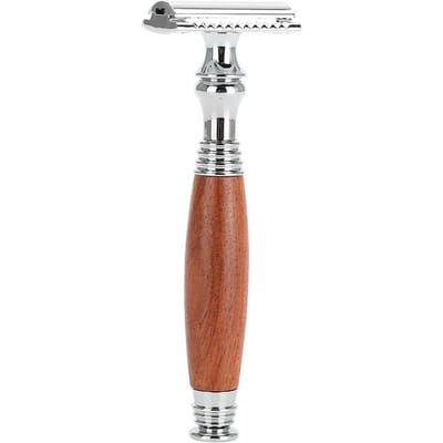 Klassieke Stijl Houten Handvat Dubbel Mes Handmatig Scheermes voor Heren Thuisgebruik 3# brown