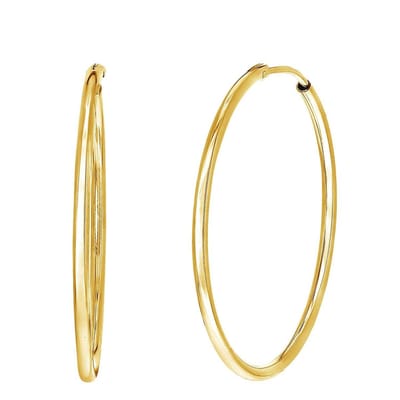 Lucardi Dames Oorringen goldplated 40mm - Oorbellen - Cadeau - Echt Zilver - Goudkleurig