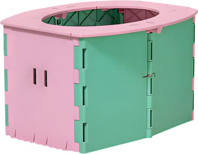 Draagbaar Baby Potje en WC Bril – Roze/Groen – Opvouwbaar Kindertoilet Potje voor Jongens en Meisjes – Potty Training Reispotje voor Thuis en Onderweg, Lichtgewicht en Compact