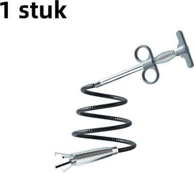 1 stuk - Rioolbuisbaggermachine - klauwhaak - draadveer rioolbaggermachine - toilet- en gootsteenbuisbaggermachine - grijs (60cm)
