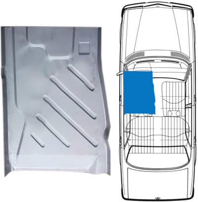 Reparatiepaneel voorste vloer voor Mercedes W123 1975-1985 / Links