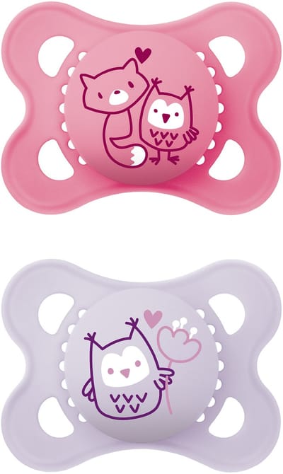 MAM - Original Silikon Speen - Siliconen - 0-6 Maanden- Original Silikon - Extra Dun - Mat Roze - 2 stuks