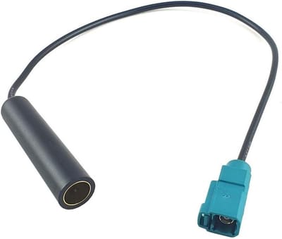 Antenneadapter - Radio stekker - Auto radio aansluiten - Iso naar Fakra - 15 cm - Turquoise