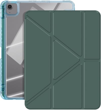 Avizar Hoes Geschikt Voor iPad Air 11 M4 2026 met Modulaire Standaard Origami Design, Donkergroen