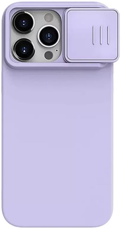 Nillkin CamShield Siliconen Hoesje Geschikt voor Apple iPhone 15 Pro Max - Back Cover met Camera Slider Paars