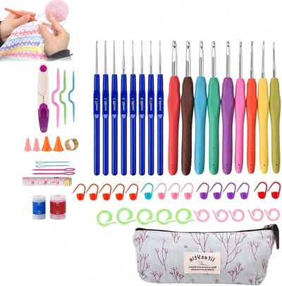 Haaknaald Set - Haken Accessoires - Handwerken Hobby - 58 Delige Set - Ergonomisch Ontwerp - Zwart