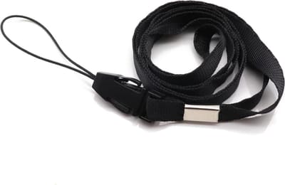 FSW-Products - 1 Stuk - Keycord voor Telefoon - Zwart - 18 cm lang - Telefoon Riem Koord - Digitale Camera - Smartphone