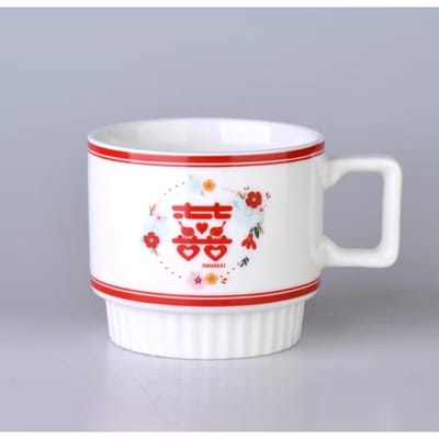 Creatieve Huwelijksbedankjes Mok Keramische Stapelbeker Koppelsbeker Geschenkdoos Set Hoge Waarde Waterbeker Fabrikant 301-400ml
