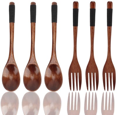 Store_9 - Houten Lepels Vorken Set - Houten Bestek - Ideaal voor Thuis en Camping - Duurzaam en Vlekbestendig - Multifunctioneel - Geschikt voor Pi...
