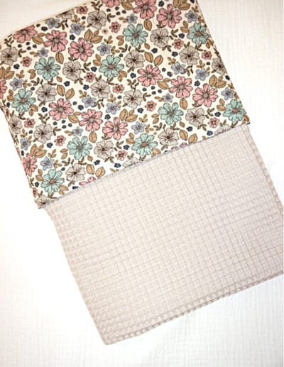Oogappel Wilgentak Deken Kinderwagen Wieg Tricot Wafel Licht Beige met Cottonsoft 60x80 cm-Beige