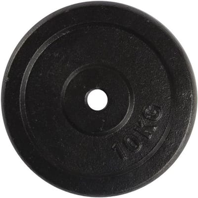 Gietijzeren Gewichtsschijf 10 kg - 30 mm - Zware Trainingsschijf voor Halterstang en Dumbbell