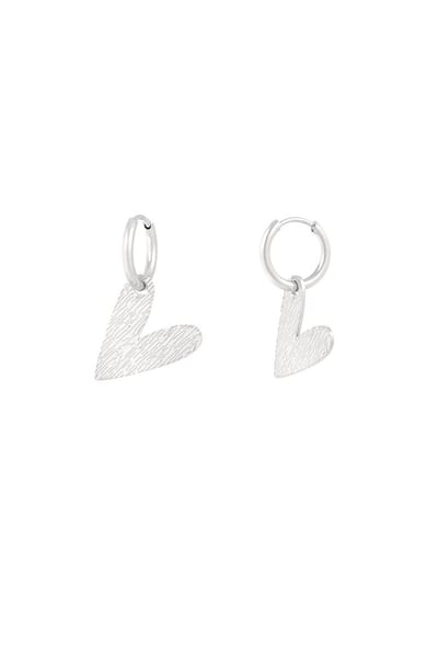 Big love oorbellen - zilver