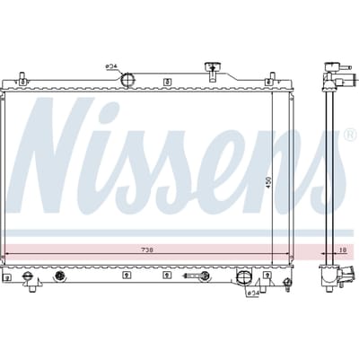 Radiator, motorkoeling NISSENS 64657