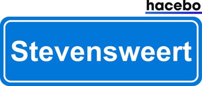 Hacebo - Plaatsnaam Sticker - 29x10 CM - Stevensweert sticker - Verkeersborden sticker - grappige cadeaus - Stevensweert
