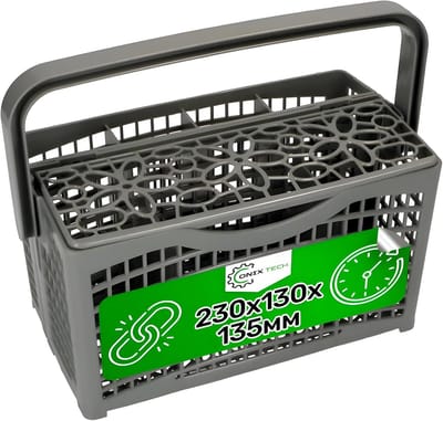 Bestekmand Vaatwasser - Universele Mand - Vaat Schoon Maken - Roestvrij Staal - 23x23x13 cm - Grijs