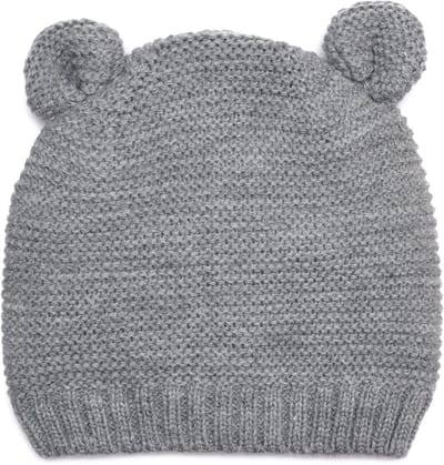 Sarlini - Baby Muts Grijs met Oortjes Wintermuts - 6-12 mnd