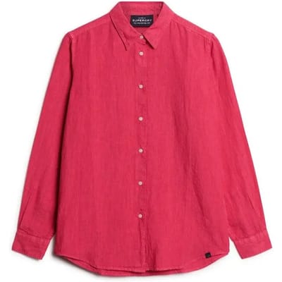 Superdry - Casual boyfriend-overhemd van linnen - Dames - Shirts