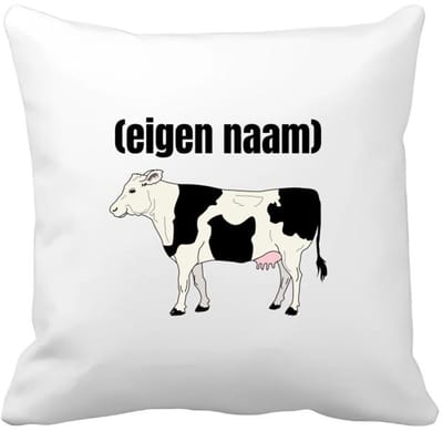 Akyol - koe met eigen naam Kussen hoes - Koe - boeren/koeien liefhebbers - iemand die houdt van koeien - verjaardag - cadeau - kado - geschenk - 40 bij 40 cm