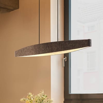 OSRAM Decor Flat Felt LED Hanglamp 23W 3000K met 800lm Grijs, Hanglamp gemaakt van Vilt en Metaal permanent geïnstalleerd