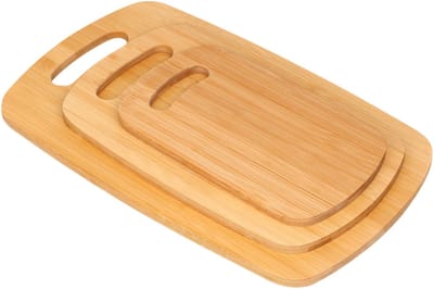 Cheffinger, Set van 3 Snijplanken van Bamboe Ultra Duurzaam Ecologisch, Lichtbruin