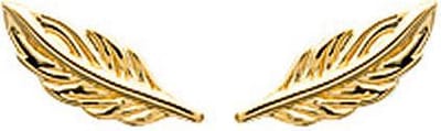 Montebello Oorbellen Salacca Gold - 925 Zilver Verguld - Veer - 8x3mm