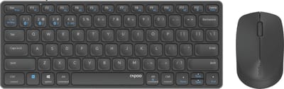Rapoo Blade 9600M Toetsenbord en Muis-set - Draadloos - Compact - QWERTY - Ultradun design - Multi-mode - Bluetooth 3.0/4.0, 2,4 GHz - Donker Grijs