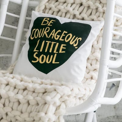 Kussenhoes Wit Goud met Tekst | Kussenhoes Scandinavisch 45 x 45 cm