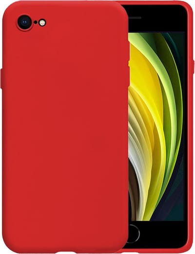 Hoesje - Geschikt voor Apple iPhone 7 - Sterk & Shockproof - Siliconen Case - Hoes Cover - Telefoonhoes - Rood