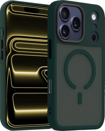 Hoesje - Geschikt voor Apple iPhone 17 Pro - Magsafe Compatible - Sterk & Shockproof - Back Cover - Shock Proof Case - Telefoon Hoes Shockproof - Telefoonhoesjes - Donkergroen