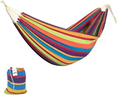 Katoenen Hangmat - Dubbele Hangmat - Buiten Ontspannen - Inclusief Draagtas - 150 x 180cm - Meerdere Kleuren