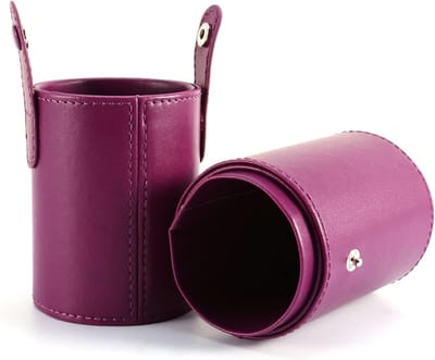 Make-up Borstels Organizer van PU Leer met Deksel - Handige Opbergtas voor Vrouwen en Meisjes, Perfect voor Reizen en Thuisgebruik