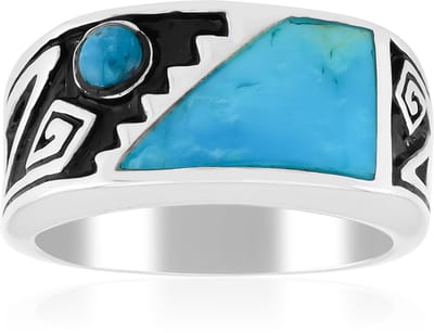 Cavill - Exclusieve Zilveren Ring 925 Sterling - Blauwe Kingman Mohave Turkoois 2,61 ct - Handgemaakt Design