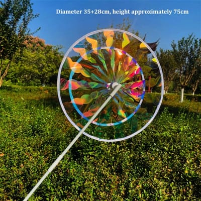 Multistijlen Kleurrijke Lasers Schitterende Film Windmolen Dubbellaags PVC Roterende Windmolen Kleurveranderend Helder