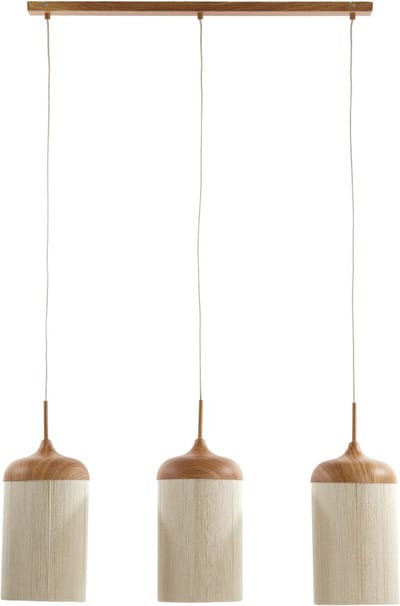 Light & Living Hanglamp Dania - Naturel/Crème - 90x22x32cm - 3L - Modern - Hanglampen Eetkamer, Slaapkamer, Woonkamer