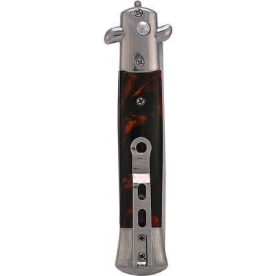 4 Kleuren Switchblade Veer Opvouwmes Drukknop Zak Kam Olie Haarstyling Brown black