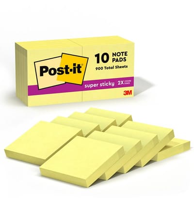 Post-it Super Sticky Notities 48 x 48 mm Canariëgeel 10 Blokjes