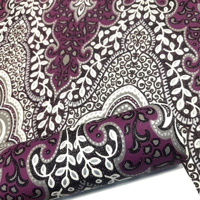 Glitter behang Mandala's paars lila ornamenten zandkleuren 404746