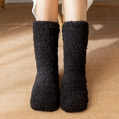 Without Lemon - Warme Fuzzy Fleece Sokken - Kousen - Indoor - Winter - Warmte - Koude voeten - Comfort - Zacht - One Size - Zwart