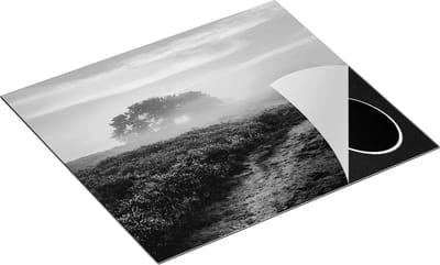 Chefcare Inductie Beschermer Pad in de Weide van de Veluwe - Zwart Wit - 60x50 cm - Afdekplaat Inductie - Kookplaat Beschermer - Inductie Mat