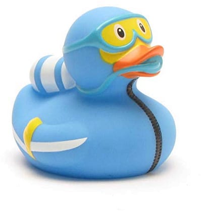 Badeend Duiker Met Sleutelhanger - 7,5 cm - Kinderspeelgoed