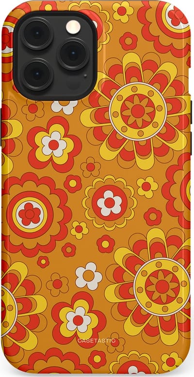 Casetastic Hoesje Geschikt voor Apple iPhone 12 Pro Max Magsafe - Stijlvolle Beschermende Duo-layer Case - Retro droom
