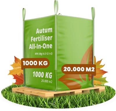 Najaarsmest All-In-One (Bigbag 1000kg, 20.000m2) - Rijk aan Kalium - Gazonmest Najaar - Gazonsmeststof - Organische Meststof - Najaarsmest - Verhoogt de Weerstand van het Gazon tegen Vorst, Droogte, Ziektes en Betreding - Organifer