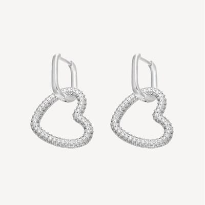Margot Bardot Ophelia Earrings White/Silver - Oorbellen dames - Wit/zilver - Statement oorbellen