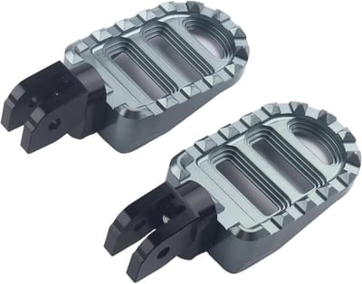 Motorfiets Voetsteunen - Pedaal Peg - Comfortabel Rijden - Verstelbare Hoeken - Set van 2 - Zwart Grijs