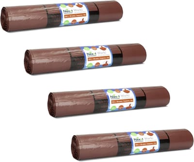 80 Extra Sterke Vuilniszakken 120 Liter Bruin - Scheurvast & Milieuvriendelijk