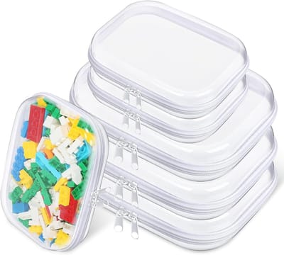 Transparante Zipzakken Set van 6 - 25 x 20 cm en 20 x 12 cm - Waterdichte Duidelijke Toilettas voor Reizen - Cosmetictas voor Opbergdoeleinden - Geschikt voor Puzzels Knutselmaterialen en Vakantiegebruik